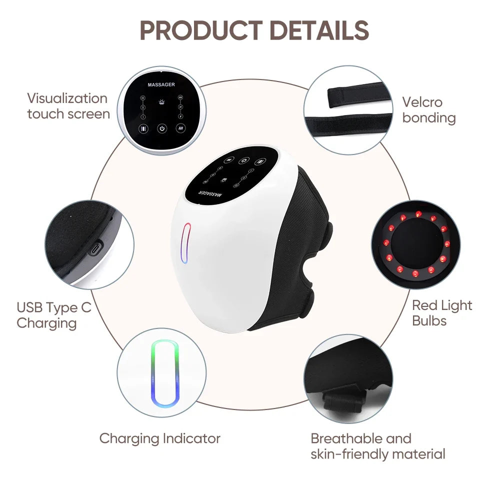 Knee Massager Machine V2 box contents with USB cable