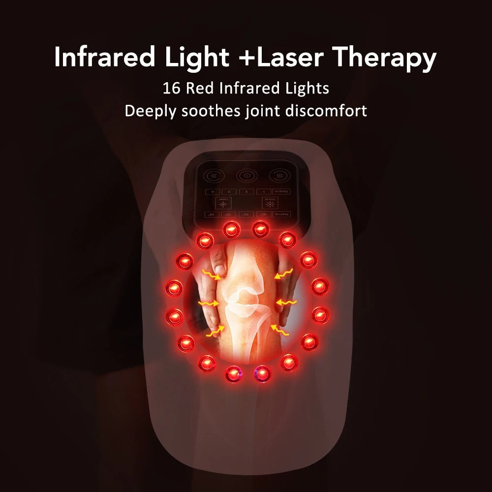 Knee massager with red light therapy